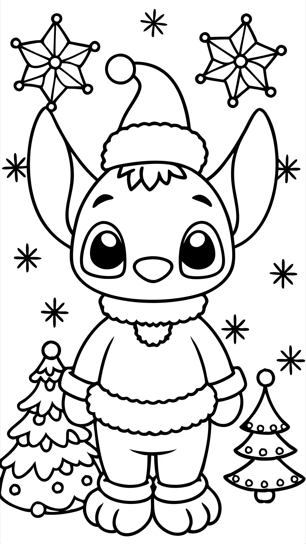 stitch christmas coloring page